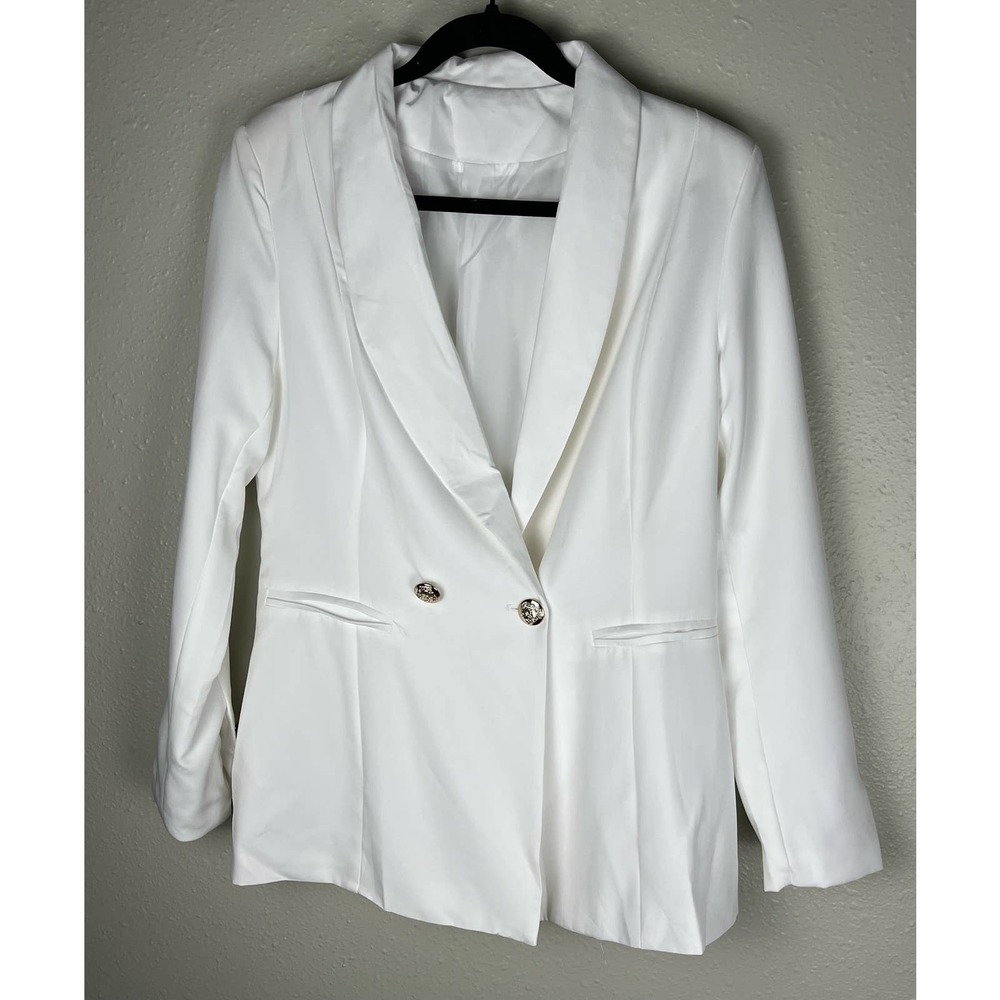 New Women's Blazer Suits Two Piece Solid Work Pant Suit for Business Size XL - Picture 3 of 16